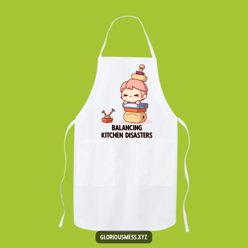 Funny Kitchen Balance Apron: Mischievous Chef's Balancing Act, Great Funny Gift!
