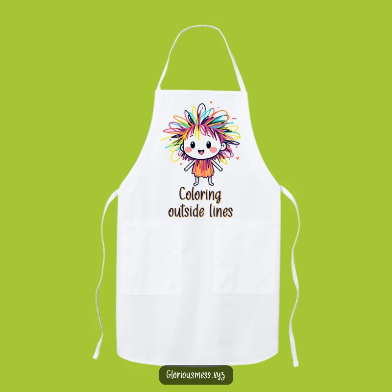 Funny Scribble Energy Apron: Colorful Art for Kitchen Fun, Humorous Gift