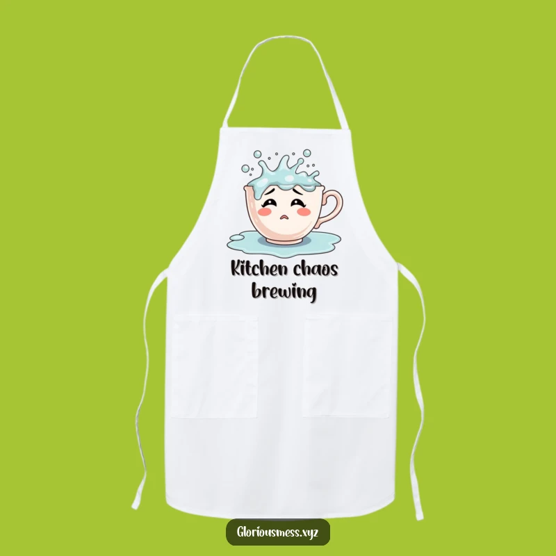Funny Overflowing Teacup Apron: Confused Kitchen Fun, Great Humorous Gift