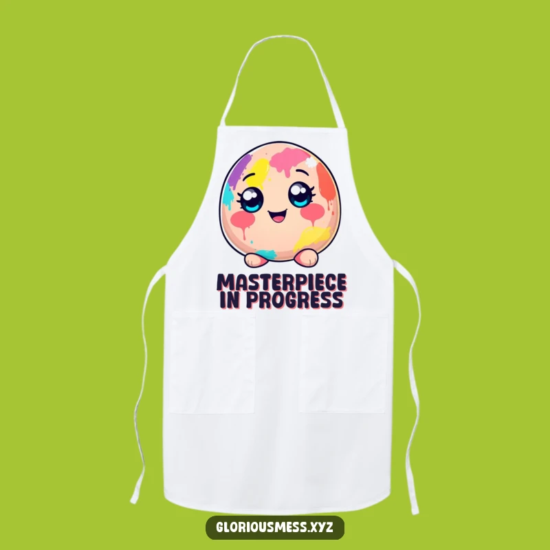 Funny Blob Paint Apron: Protect yourself while painting with a cheerful character