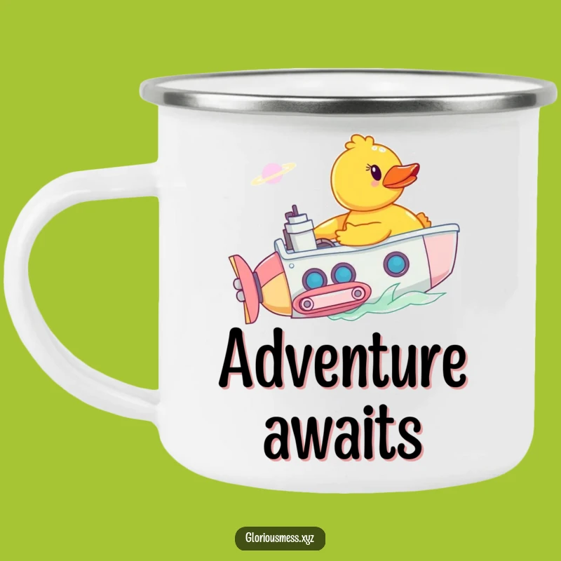 Funny Rubber Duck Sub Camping Mug: Bathtub Expedition for Trailside Sips
