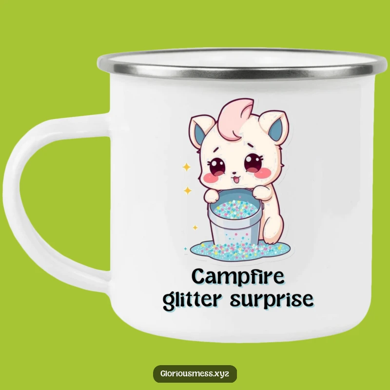 Funny Glitter Spill Camping Mug: Sparkle Up Your Adventures