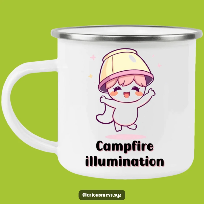 Funny Campfire Party Mug: Lampshade Dancer Character - Outdoor Fun!