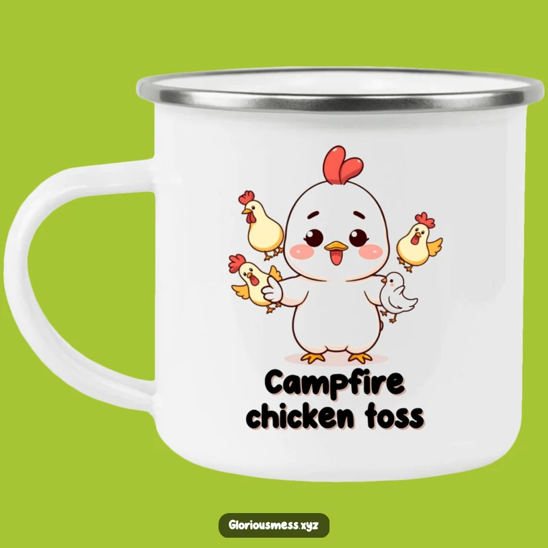 Funny Campfire Chickens Mug: Artistic Juggler, Perfect Funny Gift!