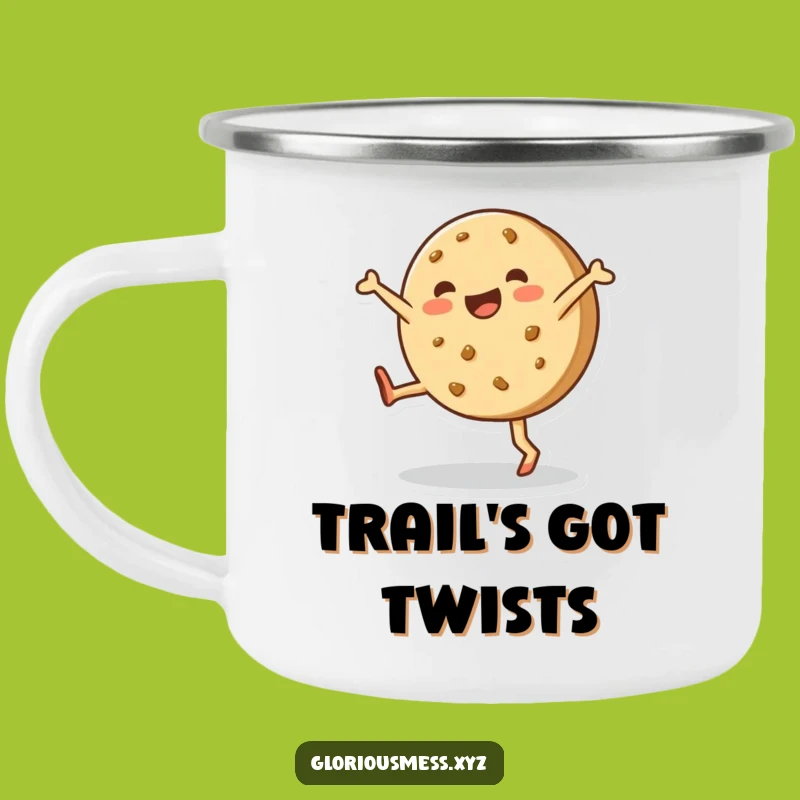 Funny Cookie Cartwheel Enamel Camping Mug - Sweet Adventures Gift