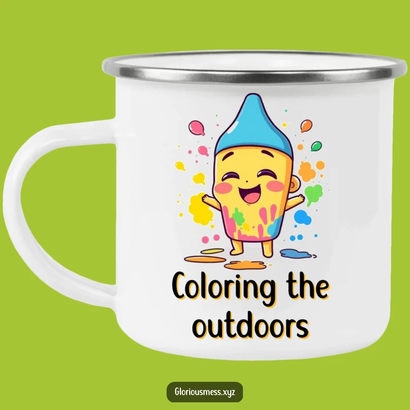 Funny Crayon Color Enamel Camping Mug - Art & Adventure Gift