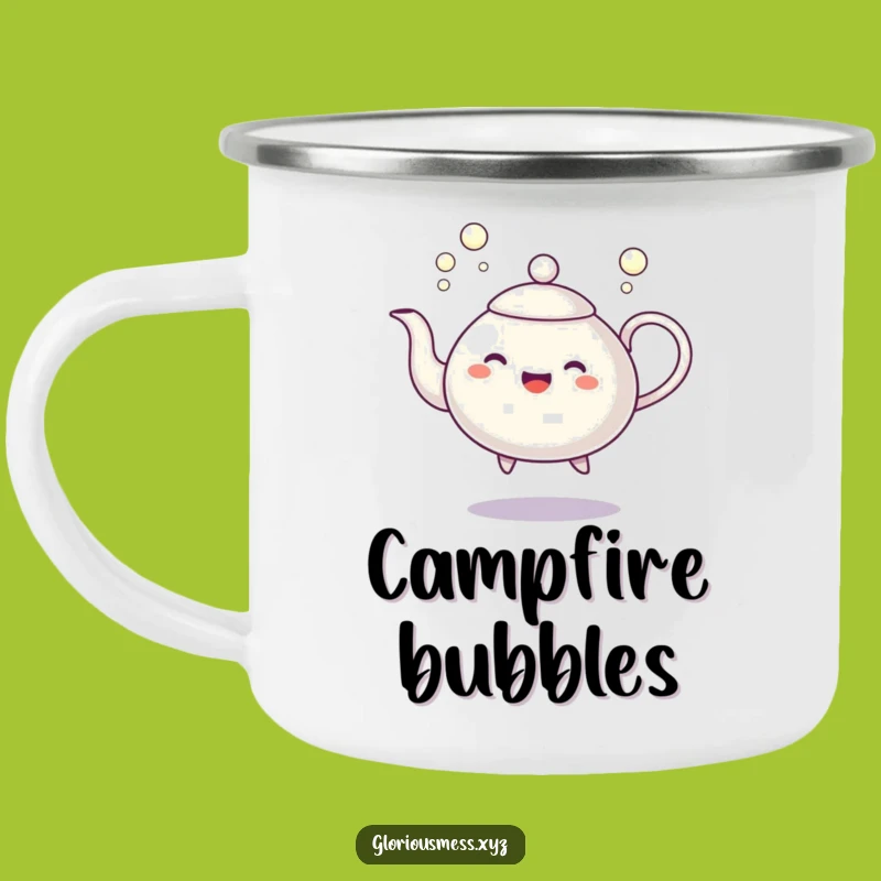 Funny Dancing Teapot Camping Mug: Outdoor Bubble Character - Adventure Funny Gift!