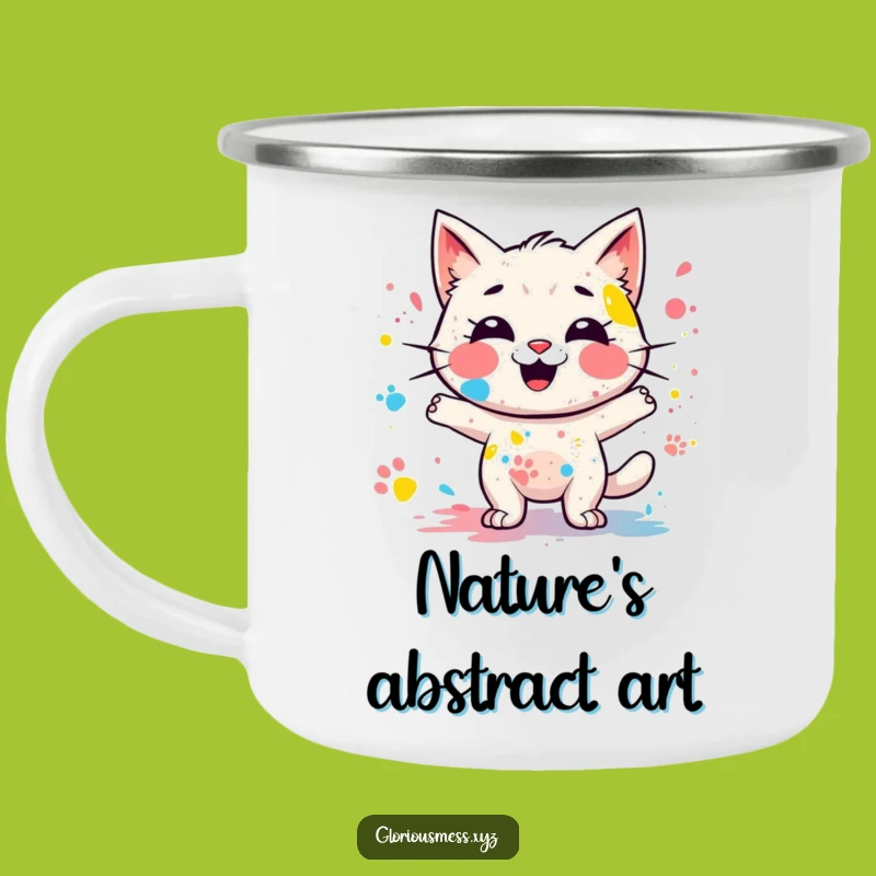 Funny Paint Splatter Camping Mug: Outdoor Art Fun, Giggling Companion, Perfect Funny Gift