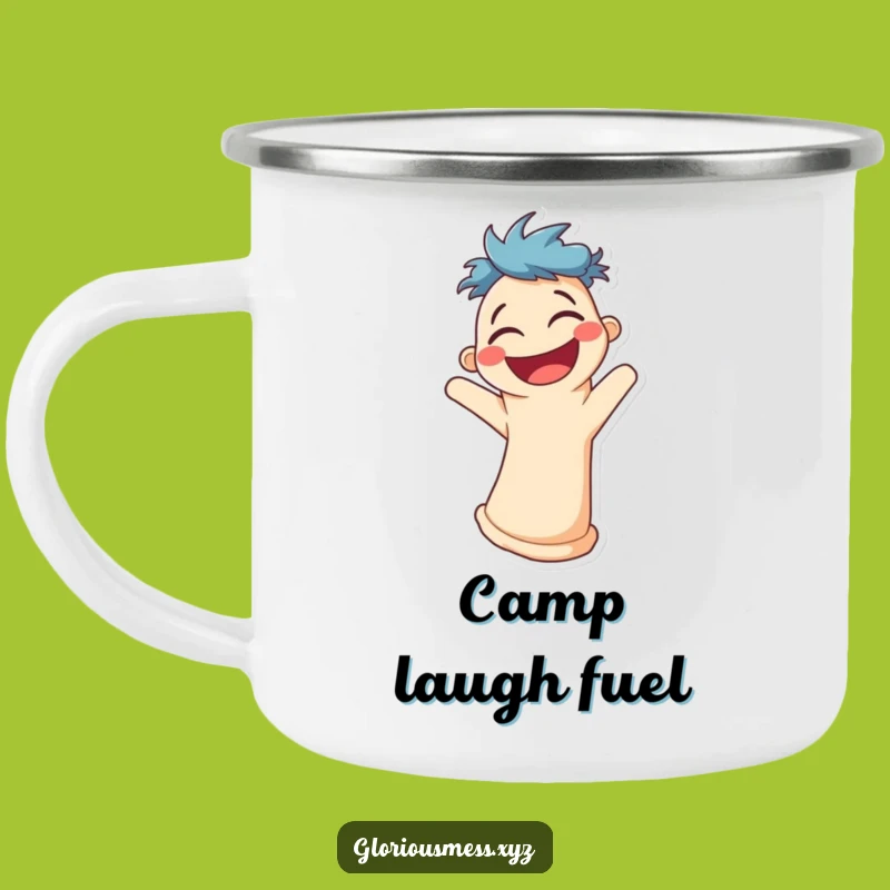 Funny Sock Puppet Camping Mug: Laughs Around the Campfire!
