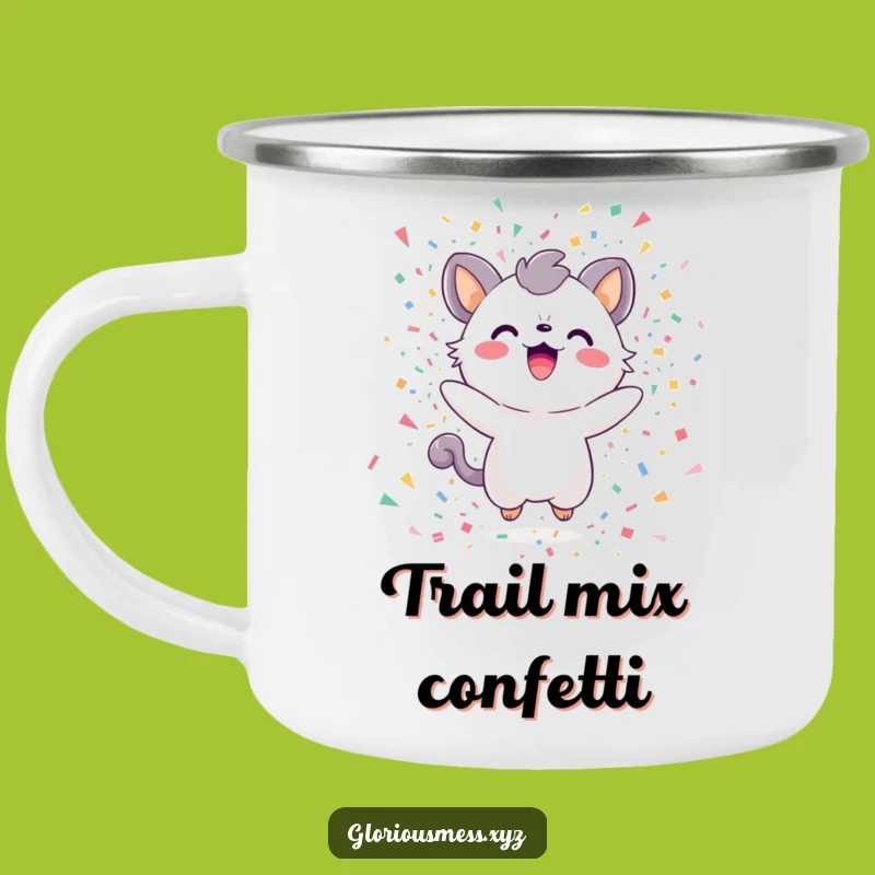 Funny Confetti Creature Camping Mug: Adventure Fuel in a Joyful Explosion