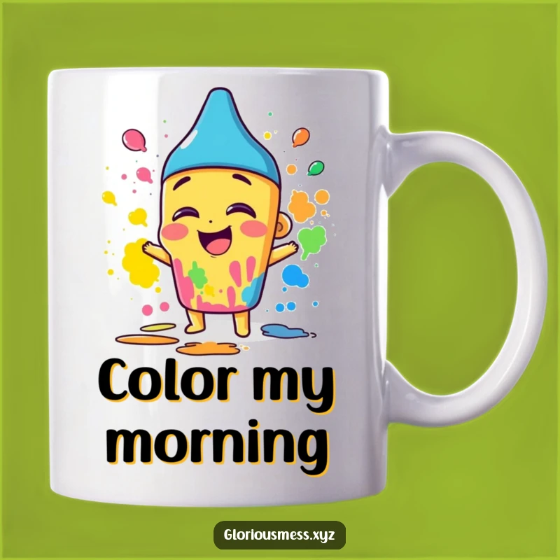 Funny Crayon Smearing Mug - Giggling Artist & Colorful Gift