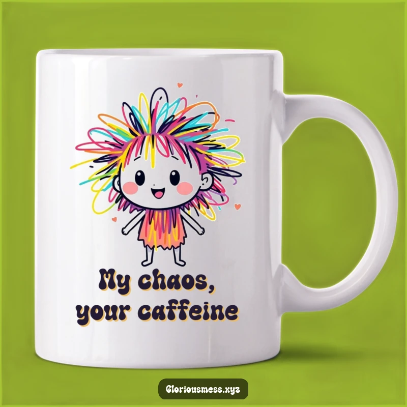 Funny Scribble Energy Mug: Bursting with Color, a Whimsical Artistic Gift