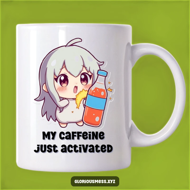 Funny Soda Explosion Mug: Wide-Eyed Character Freaking Out - Perfect Gag Gift!