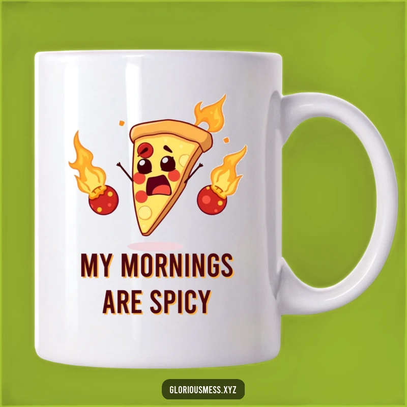 Funny Pizza Slice Mug: Startled Juggler, Hilarious Hot Mess Gift for Foodies