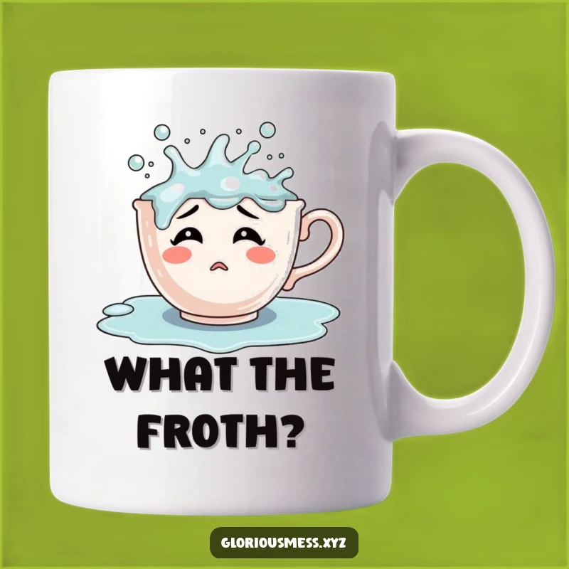 Funny Confused Teacup Mug: Overflowing With Bubbles, A Hilarious Morning Gift