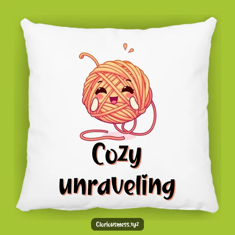 Funny Yarn Ball Pillow: Cozy Tangled Character Cushion - Sweet Funny Gift!