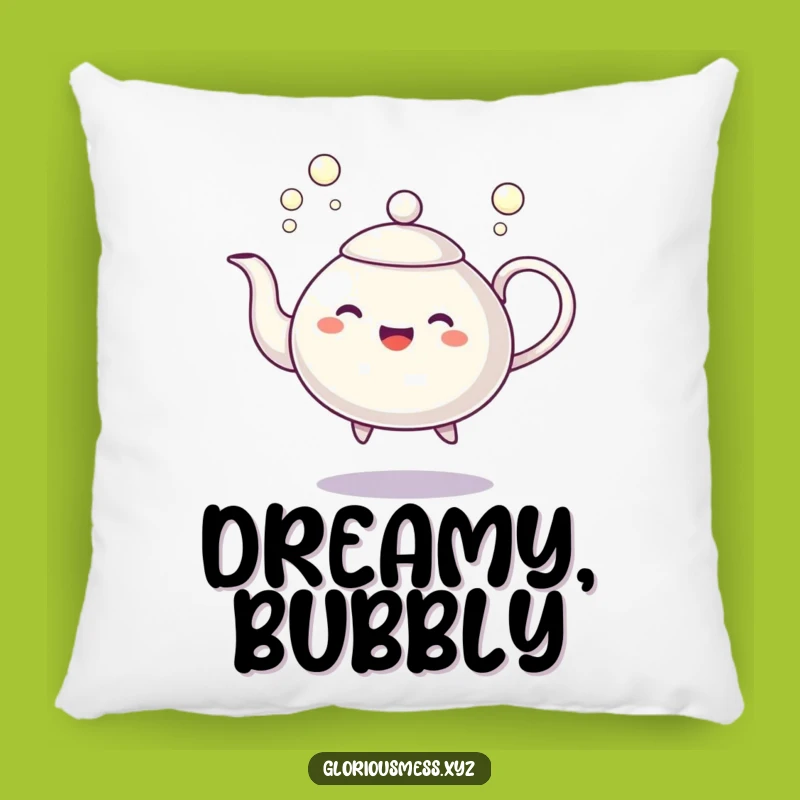 Funny Dancing Teapot Pillow: Cozy Bubble Character Cushion - Lovely Funny Gift!