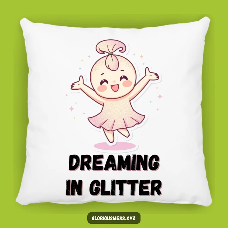 Funny Glitter Pillow: Happy Sparkle Comfort, Perfect Funny Gift!