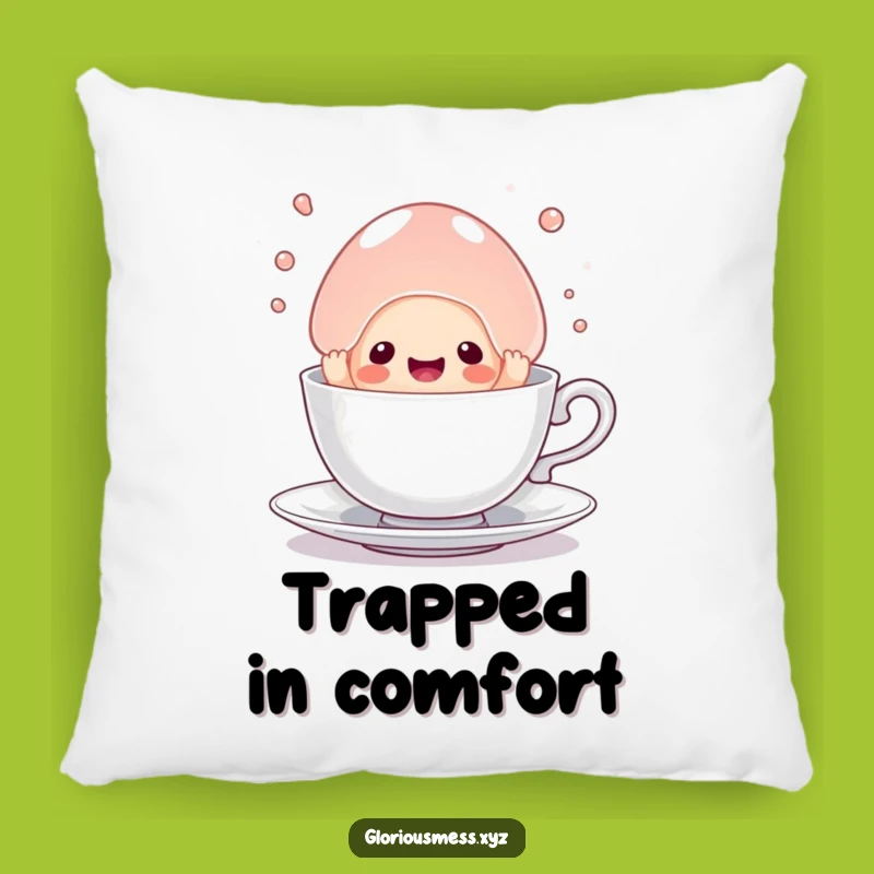 Funny Jelly Teacup Pillow: Cuddle Up with Comedic, Wobbly Softness