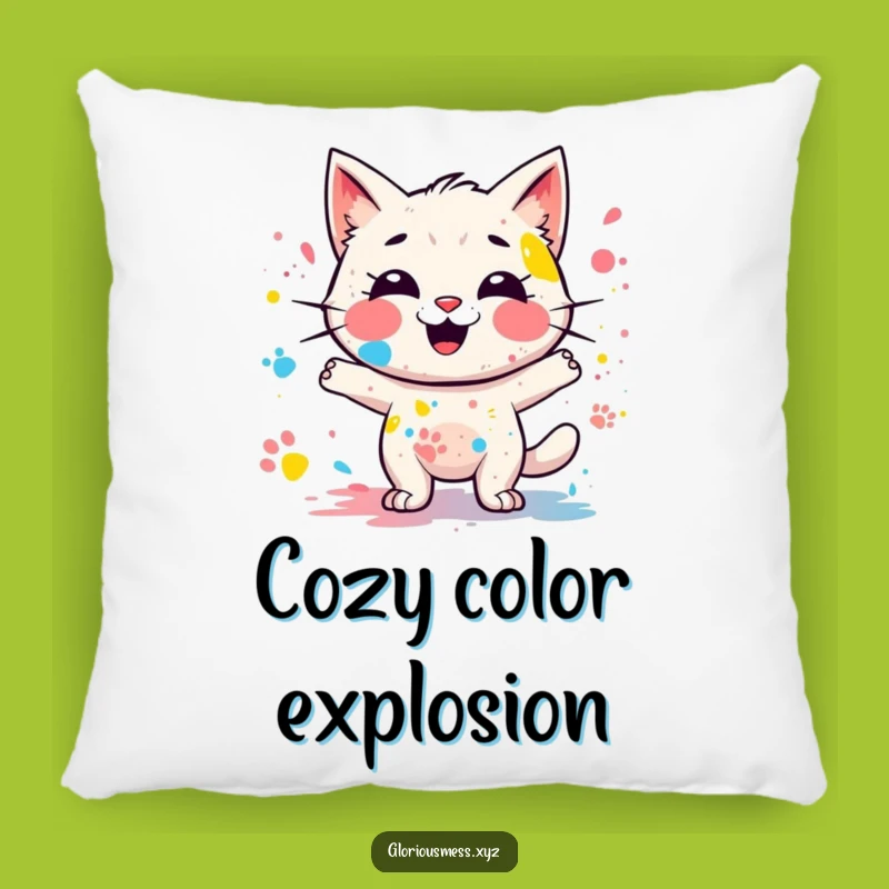 Funny Paint Splatter Pillow: Cozy Colorful Comfort, Giggling Accent, Perfect Funny Gift