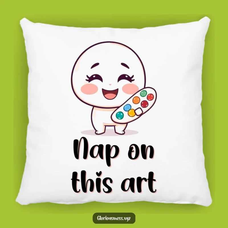 Funny Paint Palette Pillow: Cozy Comfort, Cheerful Art Accent, Perfect Funny Gift
