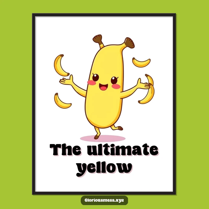 Funny Banana Digital Art: Juggling Wall Decor, Instant Fun, Perfect Funny Gift