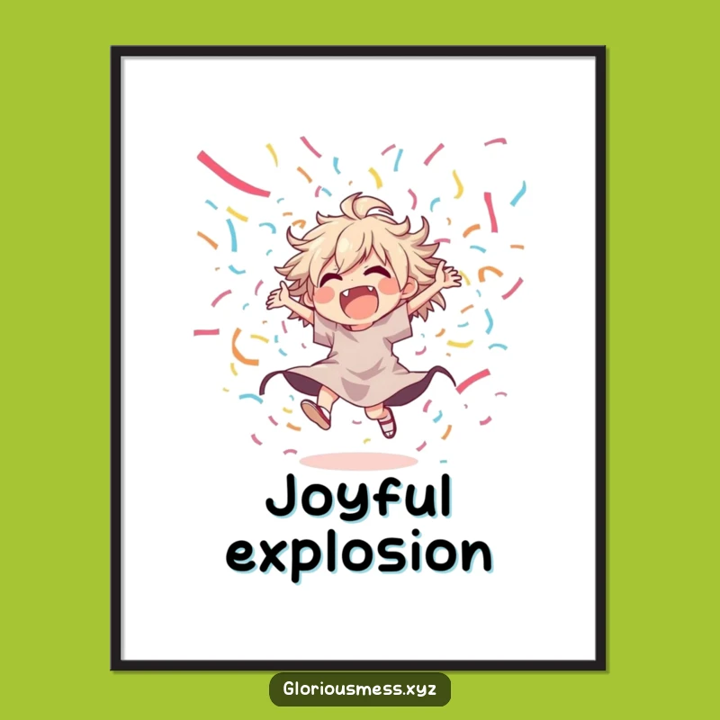 Funny Party Digital Art: Joyful dance in streamers, instant celebration download