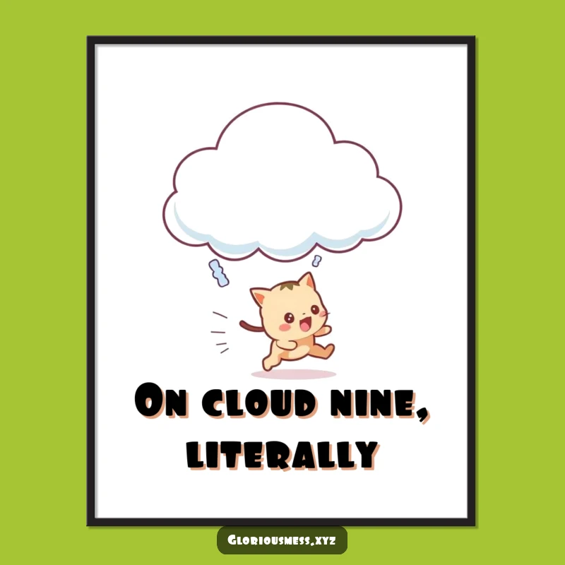 Funny Cloud Chaser Digital Art: Instant Whimsy for Your Space