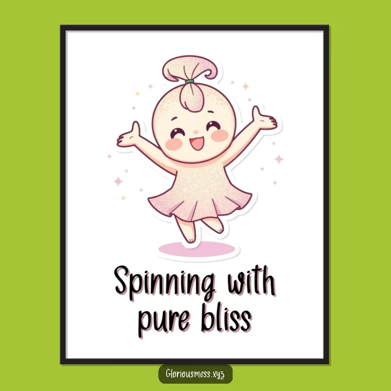 Funny Glitter Digital Print: Happy Character Art, Unique Funny Gift!