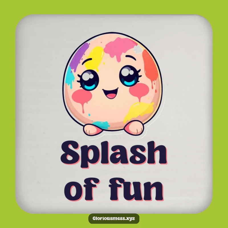 Funny Blob Paint Coaster: Protect surfaces with cheerful, colorful art