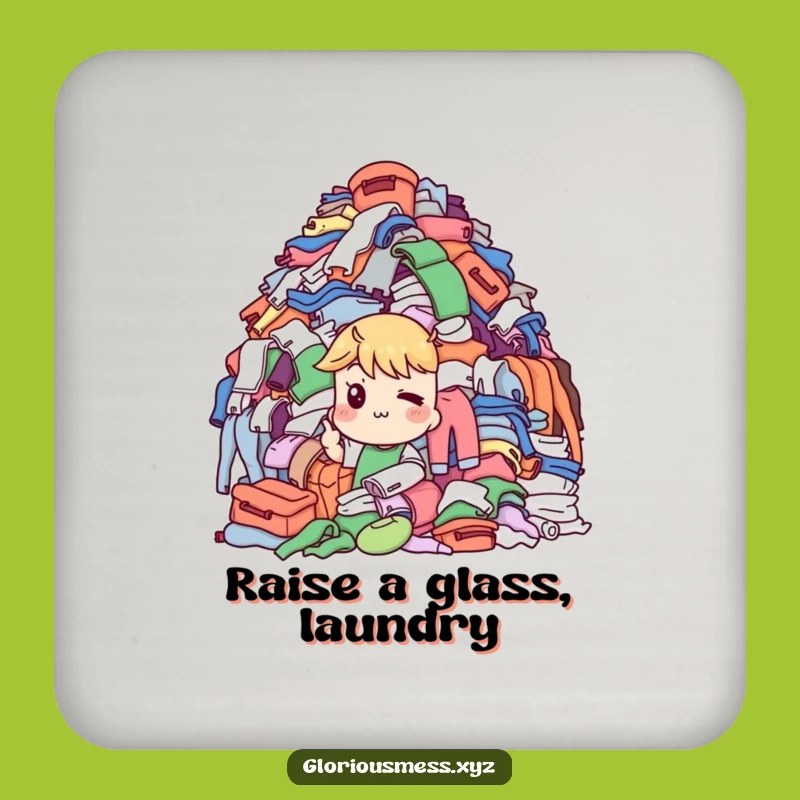 Funny Laundry Room Coaster: Knowing Wink Protector, Great Funny Gift!