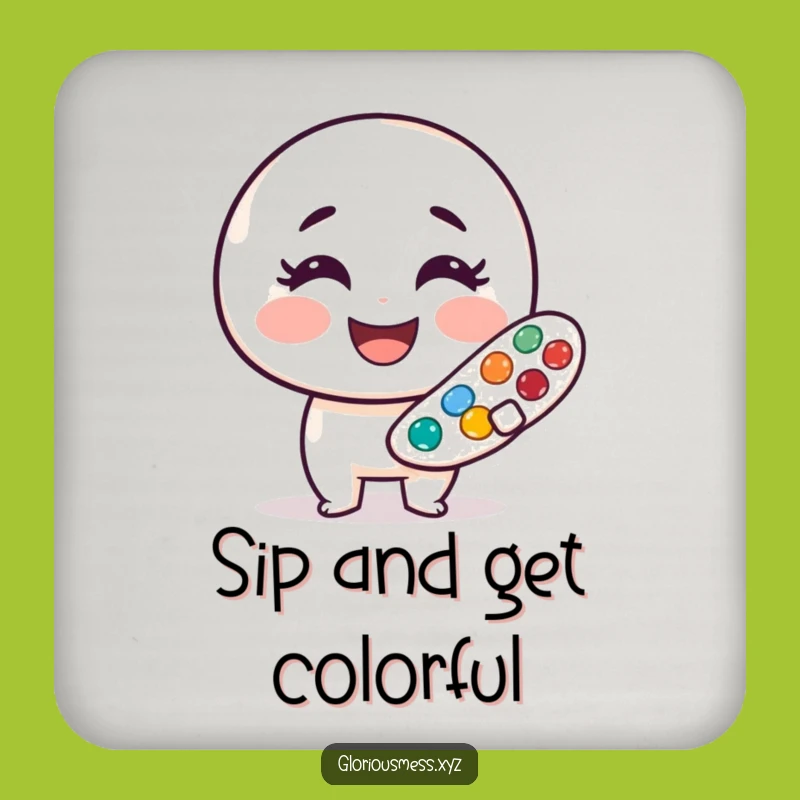 Funny Paint Palette Coasters: Protect Surfaces, Cheerful Art, Ideal Funny Gift Set