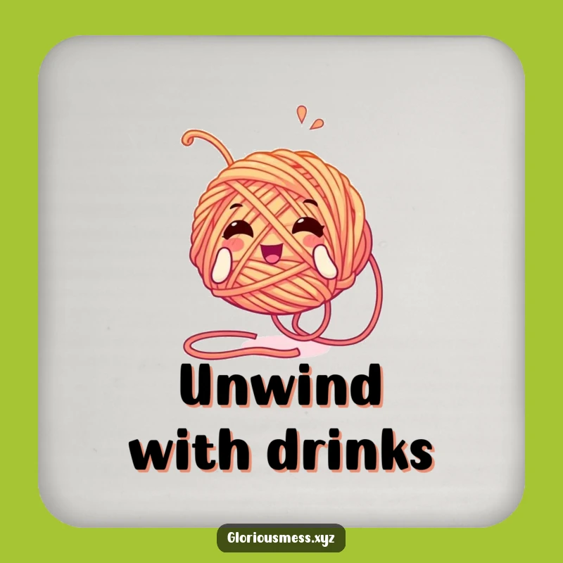 Funny Yarn Ball Coaster: Tangled Character Protection - Cute Funny Gift!