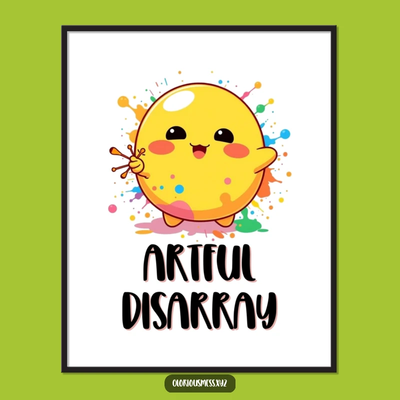 Funny Blob Paint Splatter Poster: Vibrant Art Character Decor - Amazing Funny Gift!