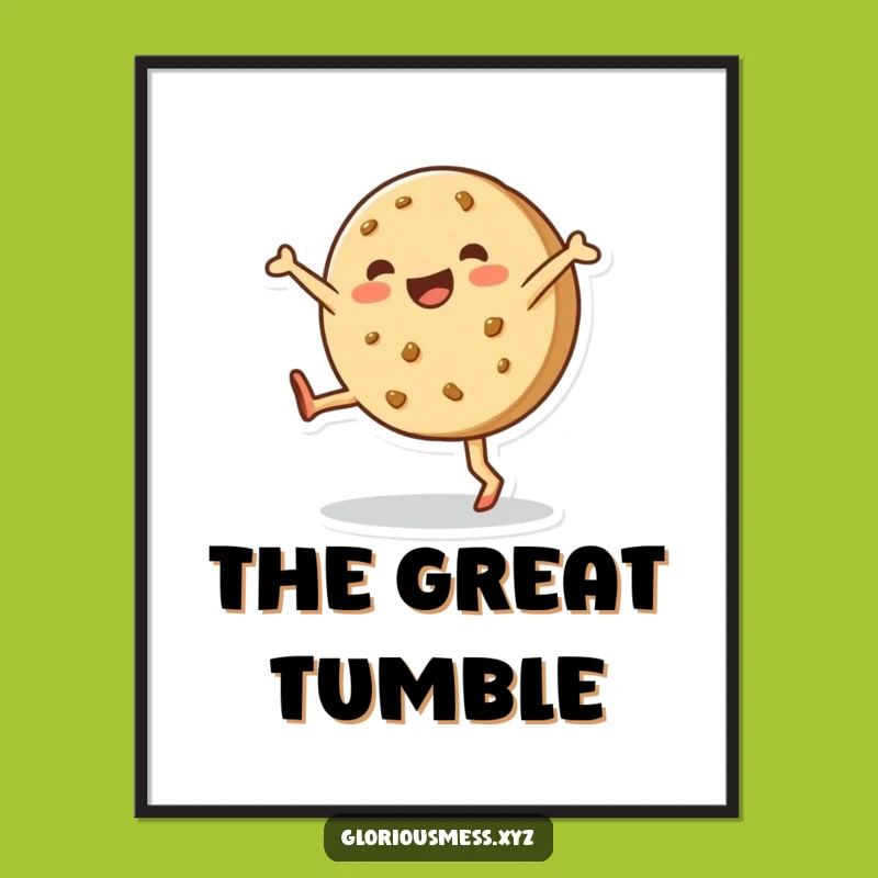 Funny Cookie Cartwheel Poster - Happy Baker Wall Art Gift