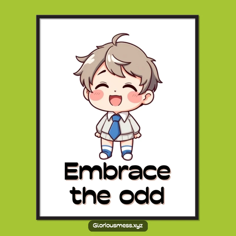 Funny Giggling Art Poster: Mismatched Socks & Tie, Wonderful Funny Gift!