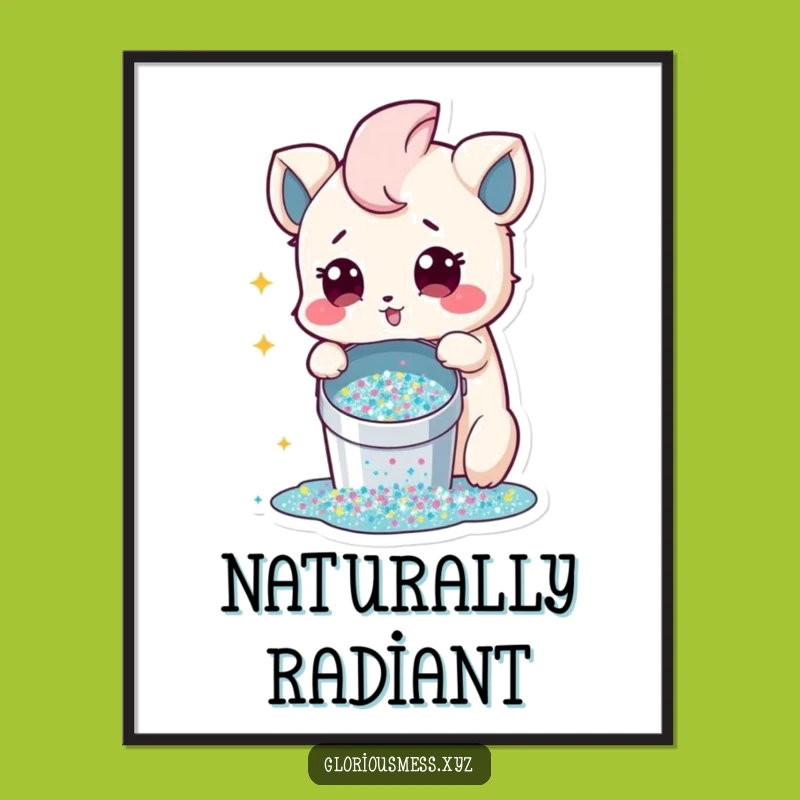 Funny Glitter Spill Poster: Decorate Your Walls with Sparkly Humor