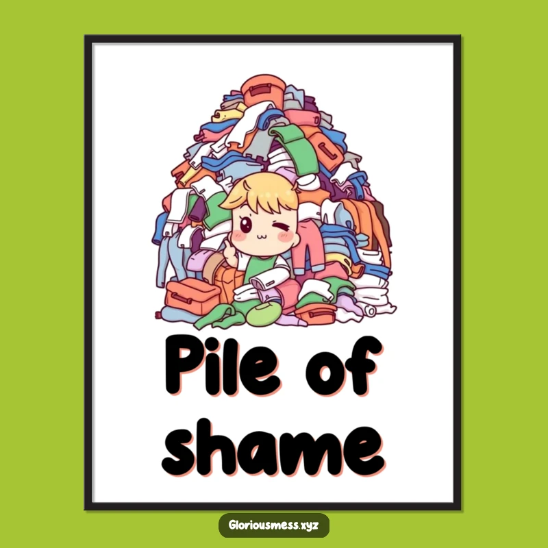 Funny Laundry Art Poster: Knowing Wink Scene, Wonderful Funny Gift!