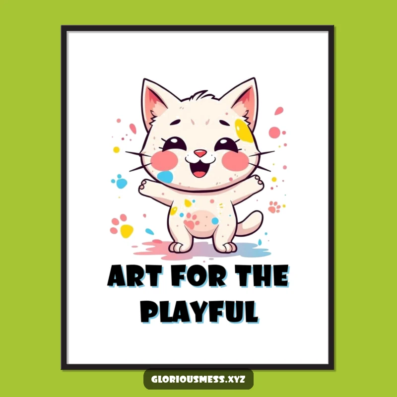 Funny Paint Splatter Poster: Giggling Art, Colorful Decor, Makes a Great Funny Gift