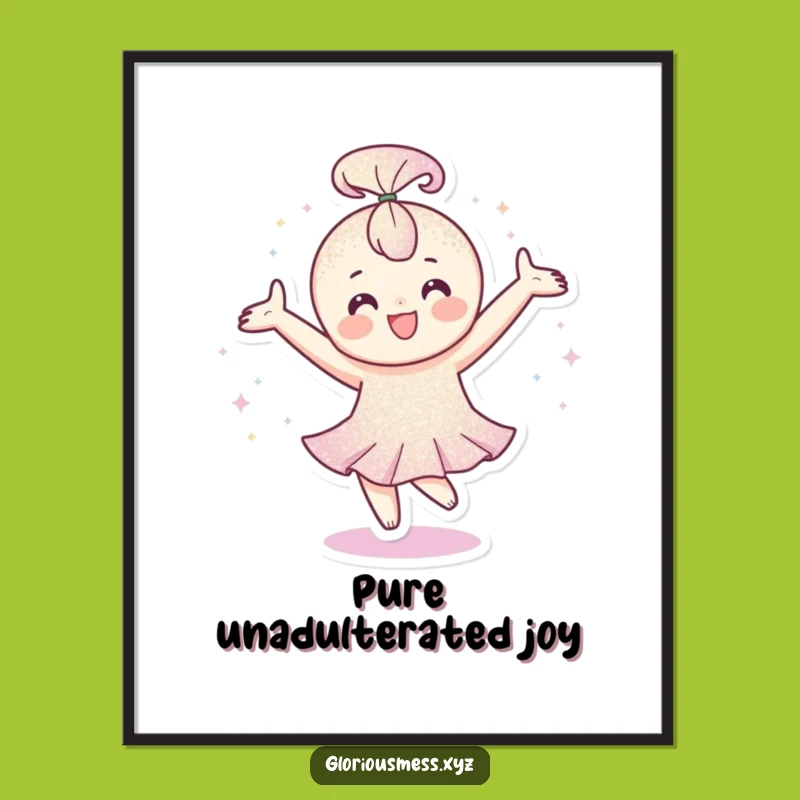 Funny Sparkle Art Poster: Glittery Character Spin, Wonderful Funny Gift!