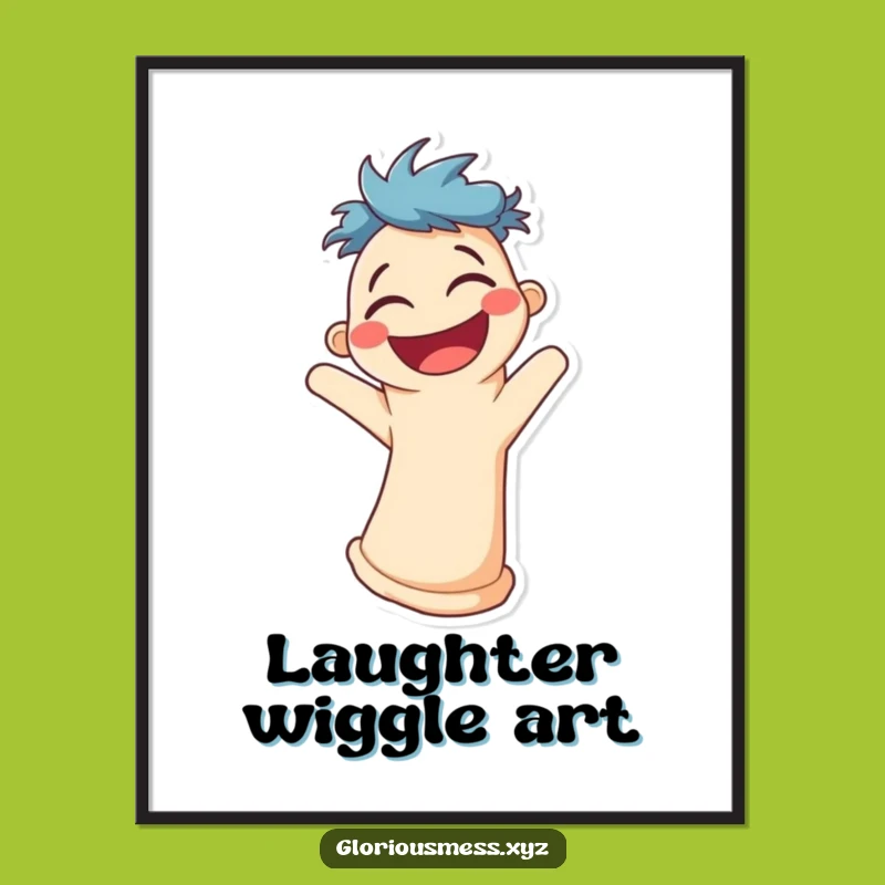 Funny Sock Puppet Laughter Poster: Hilarious Art for Comedy Fans!