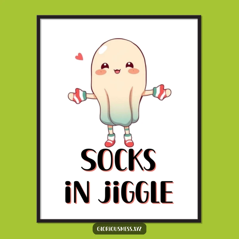 Funny Jelly Sock Juggling Poster: Hilarious Art for Laundry Rooms!