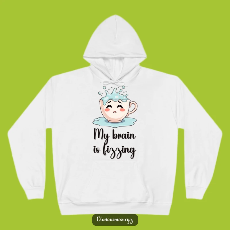 Funny Confused Teacup Hoodie: Cozy Overflowing Bubbles, Perfect Humorous Gift