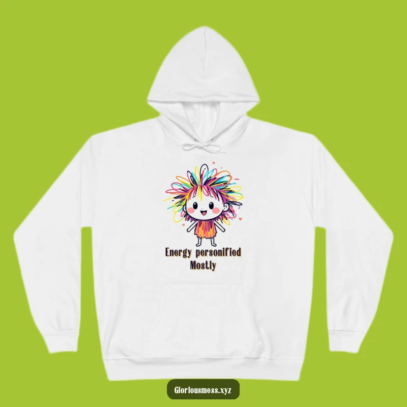Funny Scribble Energy Hoodie: Cozy Colorful Art, Perfect Humorous Gift