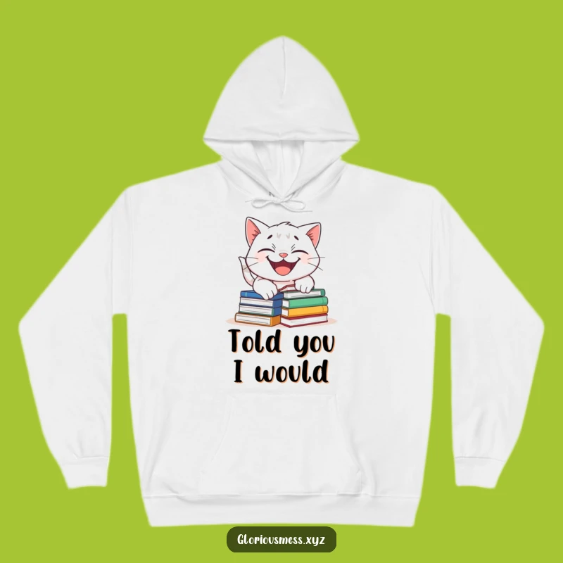 Funny Cat Tripping Hoodie: Cozy Bookworm Mischief - Cozy Funny Gift!