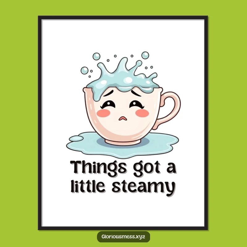 Free Printable Wall Art: Confused Teacup - Funny Downloadable Decor!