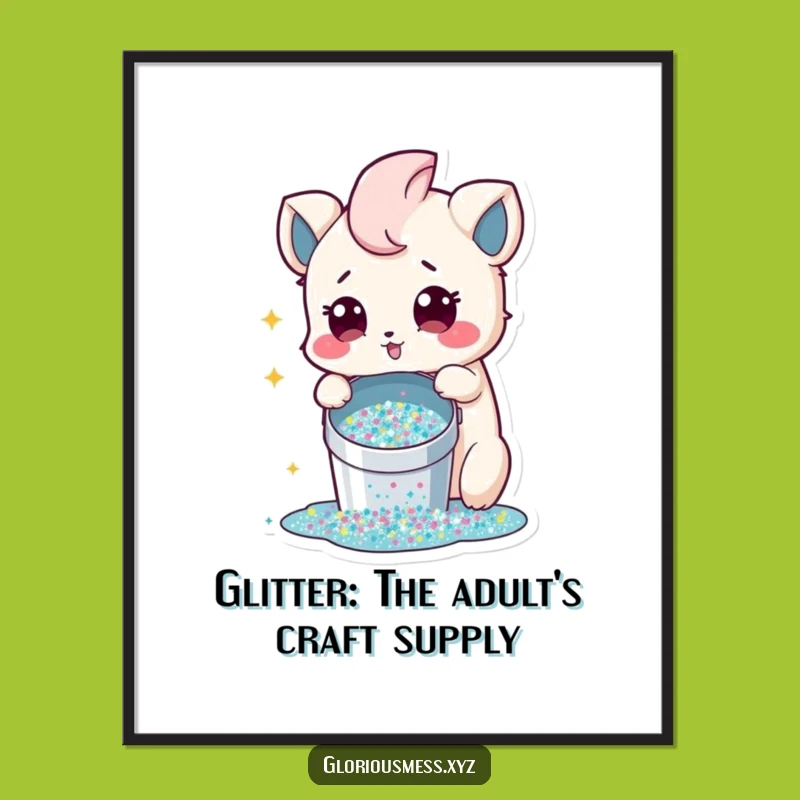 Free Printable Wall Art: Glitter Spill Surprise - Funny Downloadable Decor