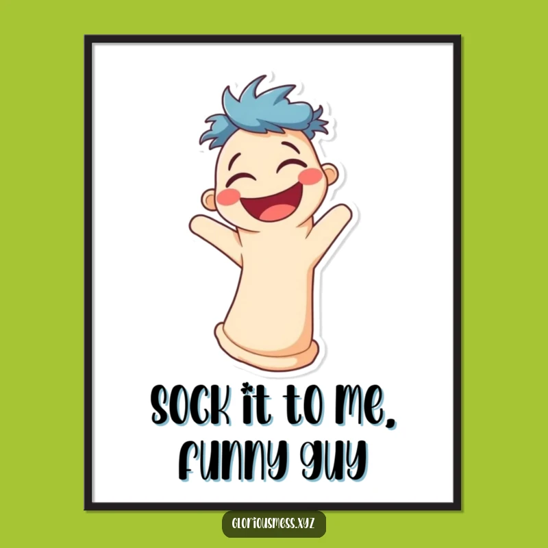 Free Printable Wall Art: Laughing Sock Puppet for a Cheerful Decor Accent