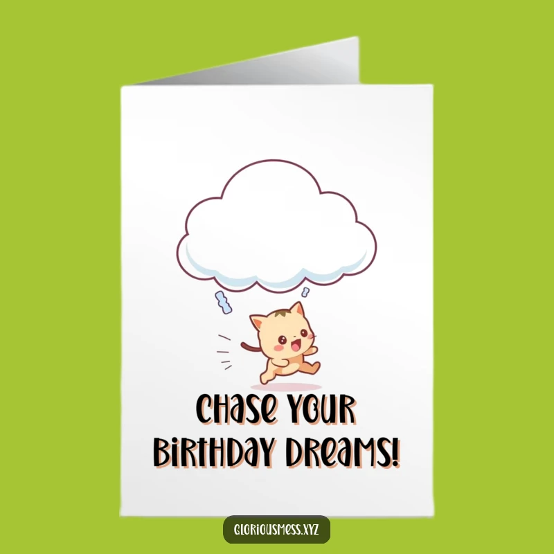 Free Printable Birthday Card: Frantic Cloud Chase - Funny Downloadable Gift