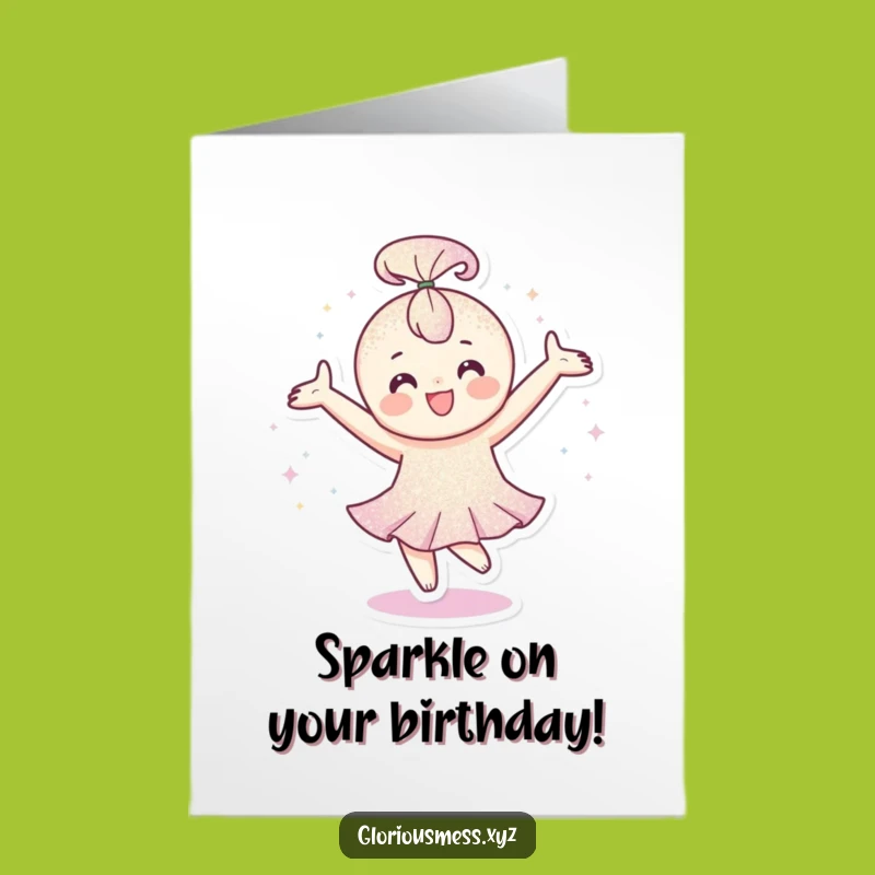 Free Printable Birthday Card: Glittery Happy Character, Fun DIY Birthday Gift